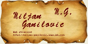 Miljan Ganilović vizit kartica